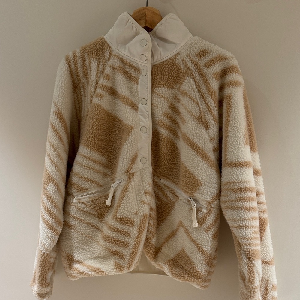 Free People Hit the Slopes Geometric Fleece Patterned Jacket